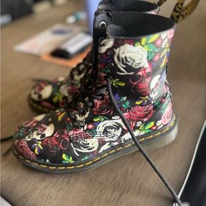Dr. Martens Black Floral Boots